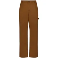 dolce & gabbana pantalon droit à patch logo - marron