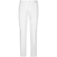dolce & gabbana pantalon de costume à plis marqués - blanc