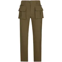 dolce & gabbana pantalon cargo à patch logo - marron