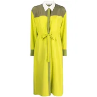 dorothee schumacher robe-chemise mi-longue à design colour block - vert