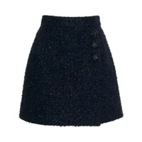 adam lippes minijupe en tweed à design portefeuille - noir