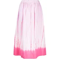 suzusan jupe mi-longue à imprimé tie dye - rose