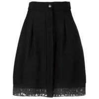 chanel pre-owned jupe en tweed bordée de dentelle (années 2000) - noir