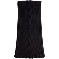tod's jupe en laine mélangée à design nervuré - noir