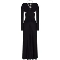 rabanne robe drapée à détail de chaîne - noir