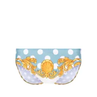 versace slip de bain seashell baroque - bleu