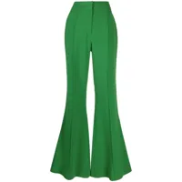 elie saab pantalon évasé à taille haute - vert