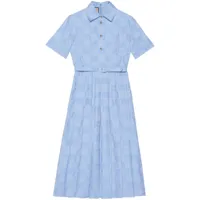 gucci robe-chemise évasée à motif monogrammé - bleu