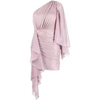 patbo robe courte drapée à une épaule - rose
