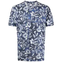 c.p. company t-shirt en coton à imprimé botanique - bleu