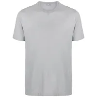zanone t-shirt en coton à col rond - gris