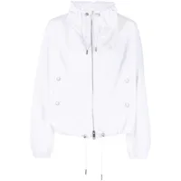 burberry veste zippée à lien de resserrage - blanc