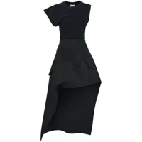 alexander mcqueen robe mi-longue à design asymétrique - noir