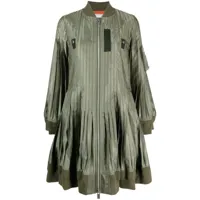 sacai manteau plissé à design asymétrique - vert