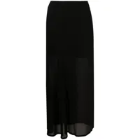 yohji yamamoto jupe longue semi-transparente - noir