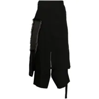 yohji yamamoto pantalon à design patchwork - noir