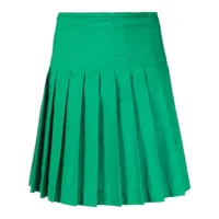 maison kitsuné jupe mi-longue à design plissé - vert