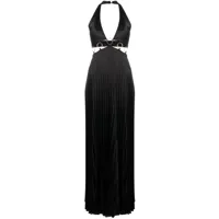 nissa robe plissée à découpes - noir