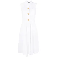 moschino robe-chemise à design sans manches - blanc