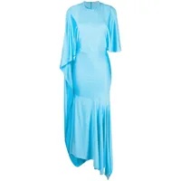 stella mccartney robe asymétrique à mancherons - bleu