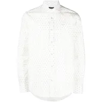 paul & shark chemise en coton à pois - blanc