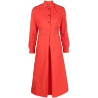 kiton robe-chemise à taille ceinturée - rouge