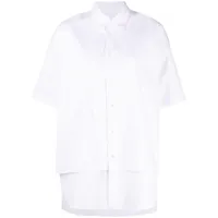 maison kitsuné chemise en coton à design superposé - blanc