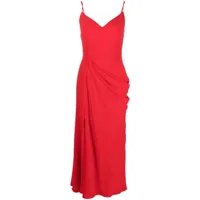 alexander mcqueen robe mi-longue à design drapé - rouge