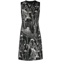 akris robe courte imprimée à design sans manches - noir