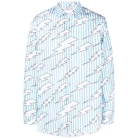 neil barrett t-shirt en coton à imprimé graphique - bleu