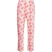 paule ka pantalon en coton à imprimé graphique - rose