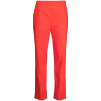 paule ka pantalon en coton zippé à coupe droite - rouge