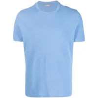 zanone t-shirt en maille fine - bleu