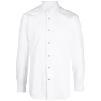 kiton chemise en coton à manches longues - blanc