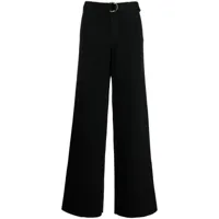 nanushka pantalon droit yorin à lien de resserage - noir