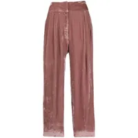 fabiana filippi pantalon droit à design plissé - rose