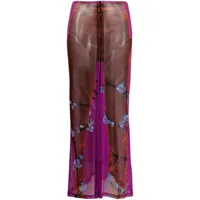 y/project x jean paul gaultier jupe longue à imprimé trompe l'œil - rose