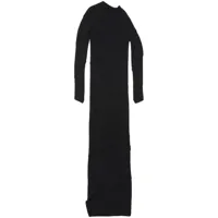 balenciaga robe longue à design nervuré - noir