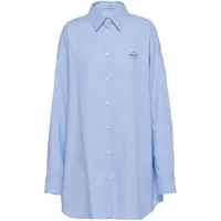 prada robe-chemise en coton oxford - bleu