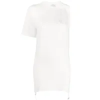 courrèges robe courte à coupe asymétrique - blanc
