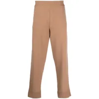 zegna pantalon droit à taille élastique - marron