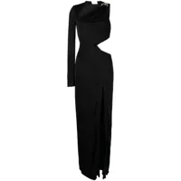 galvan london robe longue alicj à design asymétrique à une épaule - noir