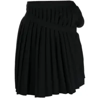 mm6 maison margiela minijupe plissée à design asymétrique - noir
