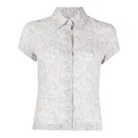chanel pre-owned chemise imprimée rue cambon (1999) - blanc