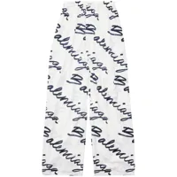 balenciaga pantalon de pyjama à logo - blanc