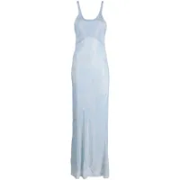stella mccartney robe longue à design strassé - bleu