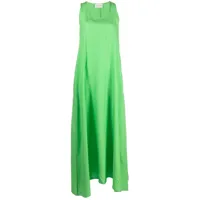 p.a.r.o.s.h. robe longue en soie à design sans manches - vert