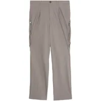 undercover pantalon droit à détails de zips - gris