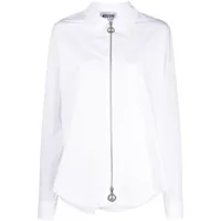 moschino jeans chemise en coton à fermeture zippée - blanc