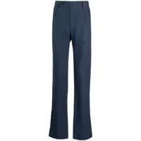 massimo alba pantalon ionio en lin à coupe droite - bleu